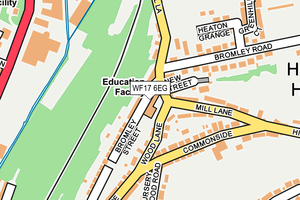 WF17 6EG map - OS OpenMap – Local (Ordnance Survey)