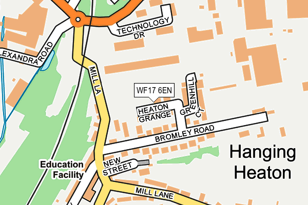 WF17 6EN map - OS OpenMap – Local (Ordnance Survey)