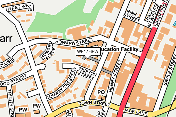 WF17 6EW map - OS OpenMap – Local (Ordnance Survey)
