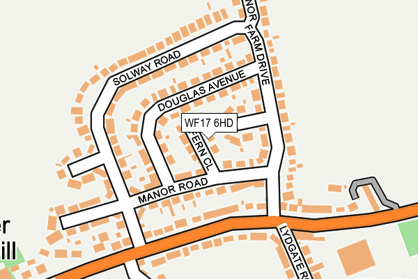 WF17 6HD map - OS OpenMap – Local (Ordnance Survey)