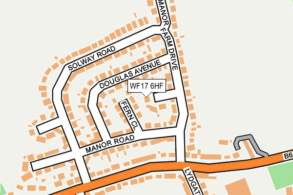 WF17 6HF map - OS OpenMap – Local (Ordnance Survey)