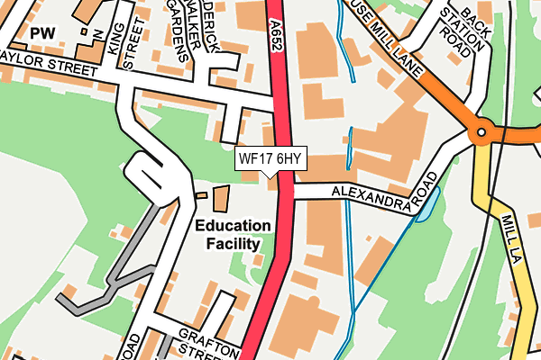 WF17 6HY map - OS OpenMap – Local (Ordnance Survey)