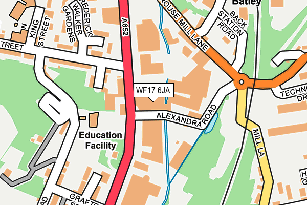 WF17 6JA map - OS OpenMap – Local (Ordnance Survey)