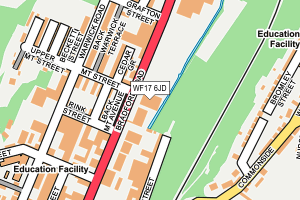 WF17 6JD map - OS OpenMap – Local (Ordnance Survey)