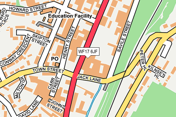 WF17 6JF map - OS OpenMap – Local (Ordnance Survey)