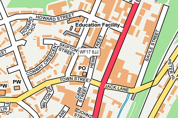 WF17 6JJ map - OS OpenMap – Local (Ordnance Survey)
