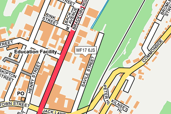 WF17 6JS map - OS OpenMap – Local (Ordnance Survey)