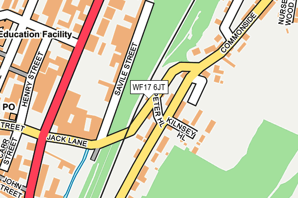 WF17 6JT map - OS OpenMap – Local (Ordnance Survey)
