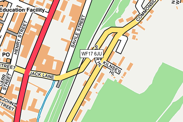 WF17 6JU map - OS OpenMap – Local (Ordnance Survey)