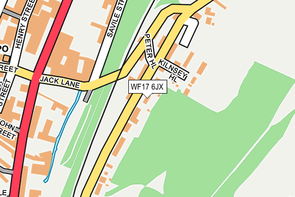 WF17 6JX map - OS OpenMap – Local (Ordnance Survey)