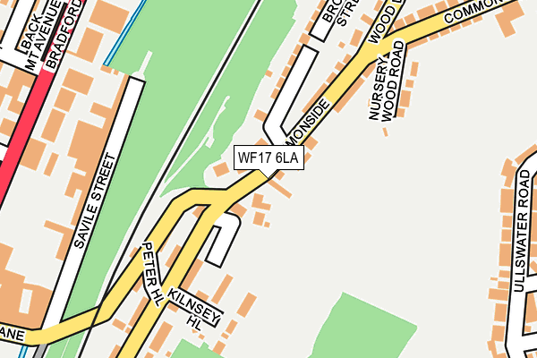 WF17 6LA map - OS OpenMap – Local (Ordnance Survey)