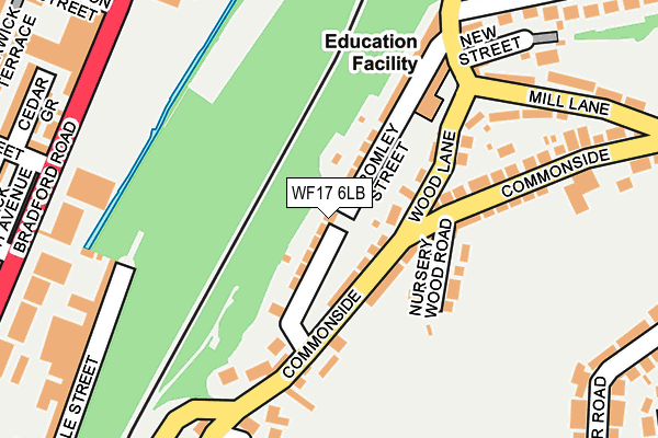 WF17 6LB map - OS OpenMap – Local (Ordnance Survey)