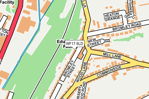 WF17 6LD map - OS OpenMap – Local (Ordnance Survey)