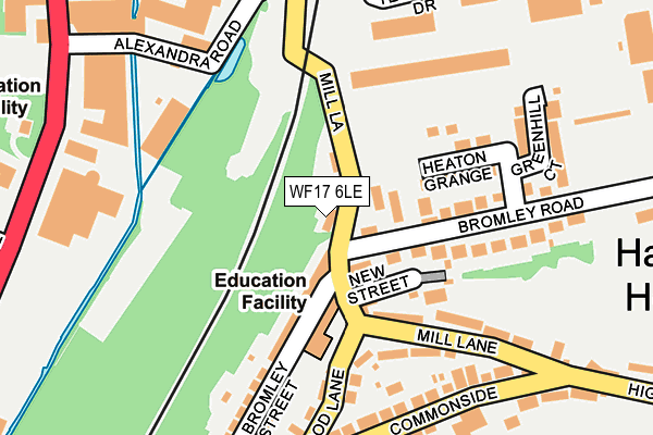 WF17 6LE map - OS OpenMap – Local (Ordnance Survey)