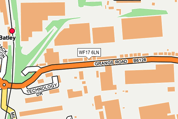 WF17 6LN map - OS OpenMap – Local (Ordnance Survey)