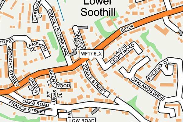 WF17 6LX map - OS OpenMap – Local (Ordnance Survey)
