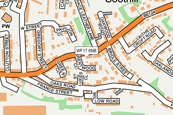 WF17 6NB map - OS OpenMap – Local (Ordnance Survey)