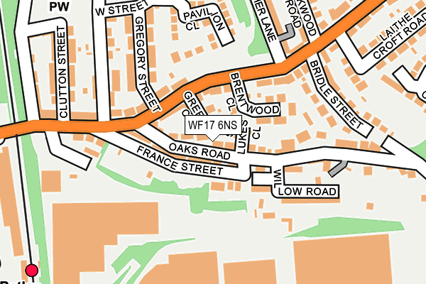 WF17 6NS map - OS OpenMap – Local (Ordnance Survey)