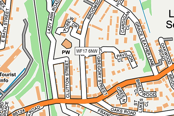 WF17 6NW map - OS OpenMap – Local (Ordnance Survey)