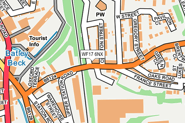 WF17 6NX map - OS OpenMap – Local (Ordnance Survey)
