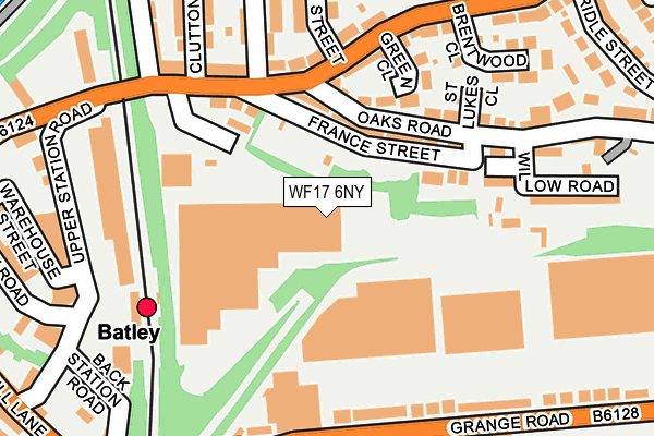 WF17 6NY map - OS OpenMap – Local (Ordnance Survey)