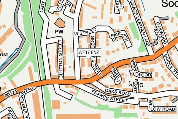 WF17 6NZ map - OS OpenMap – Local (Ordnance Survey)