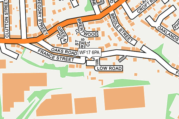 WF17 6PA map - OS OpenMap – Local (Ordnance Survey)