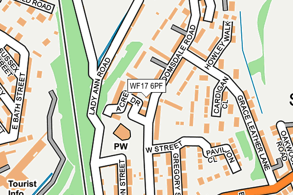 WF17 6PF map - OS OpenMap – Local (Ordnance Survey)