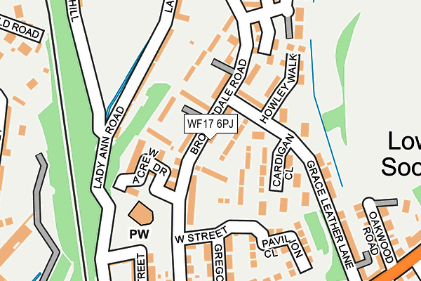 WF17 6PJ map - OS OpenMap – Local (Ordnance Survey)