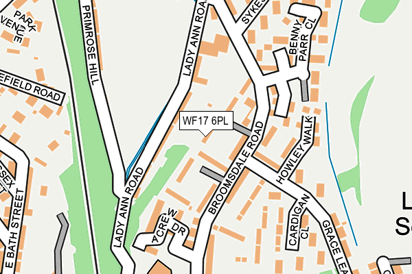 WF17 6PL map - OS OpenMap – Local (Ordnance Survey)