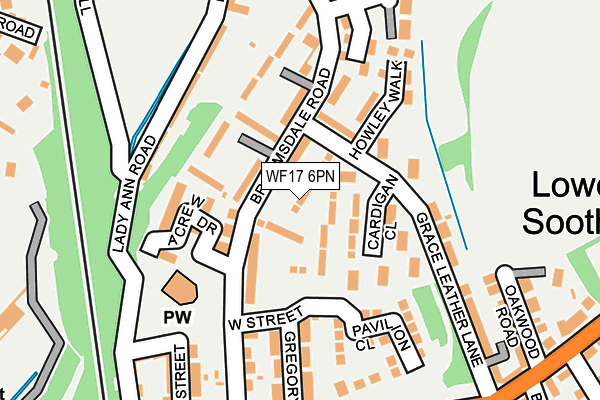 WF17 6PN map - OS OpenMap – Local (Ordnance Survey)