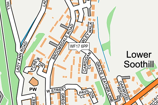 WF17 6PP map - OS OpenMap – Local (Ordnance Survey)