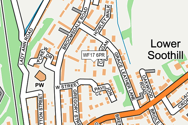 WF17 6PR map - OS OpenMap – Local (Ordnance Survey)