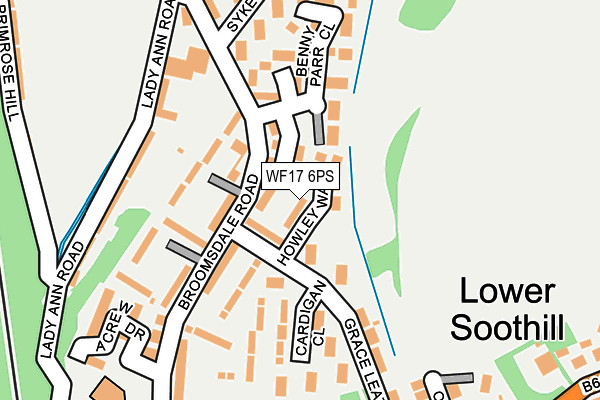 WF17 6PS map - OS OpenMap – Local (Ordnance Survey)