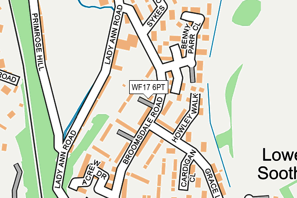WF17 6PT map - OS OpenMap – Local (Ordnance Survey)