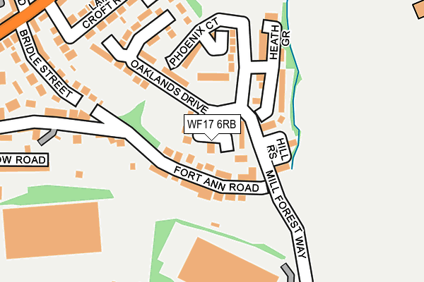 WF17 6RB map - OS OpenMap – Local (Ordnance Survey)