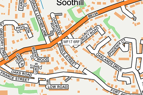 WF17 6RF map - OS OpenMap – Local (Ordnance Survey)