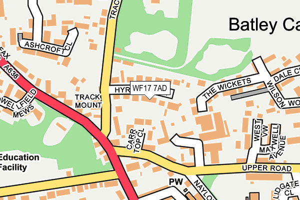 WF17 7AD map - OS OpenMap – Local (Ordnance Survey)