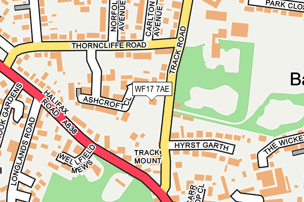WF17 7AE map - OS OpenMap – Local (Ordnance Survey)