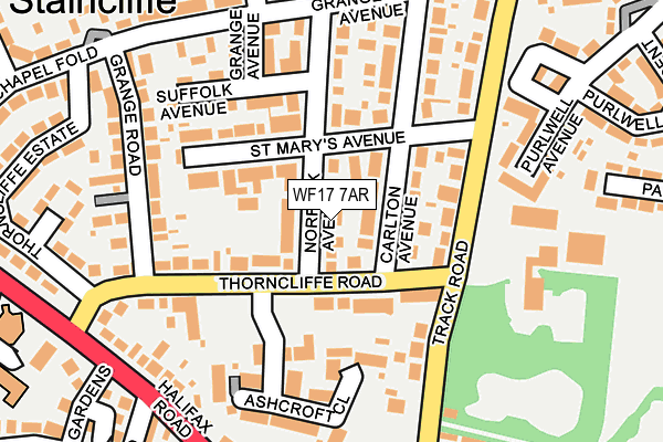 WF17 7AR map - OS OpenMap – Local (Ordnance Survey)