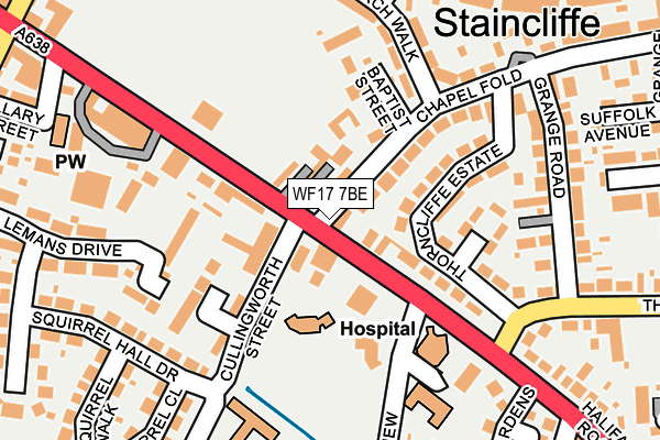 WF17 7BE map - OS OpenMap – Local (Ordnance Survey)