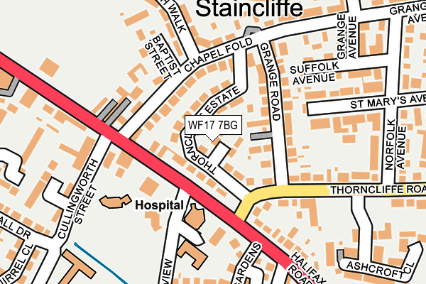 WF17 7BG map - OS OpenMap – Local (Ordnance Survey)