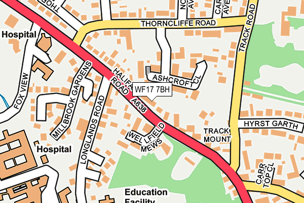 WF17 7BH map - OS OpenMap – Local (Ordnance Survey)