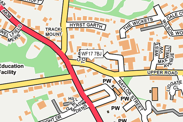 WF17 7BJ map - OS OpenMap – Local (Ordnance Survey)