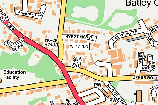 WF17 7BN map - OS OpenMap – Local (Ordnance Survey)