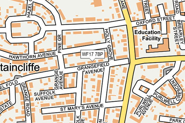 WF17 7BP map - OS OpenMap – Local (Ordnance Survey)