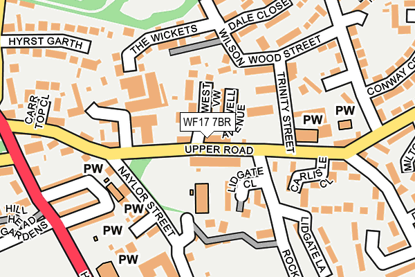 WF17 7BR map - OS OpenMap – Local (Ordnance Survey)
