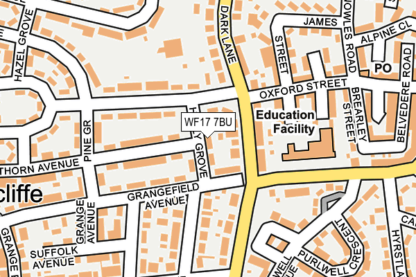 WF17 7BU map - OS OpenMap – Local (Ordnance Survey)