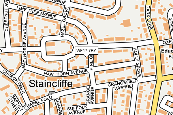 WF17 7BY map - OS OpenMap – Local (Ordnance Survey)