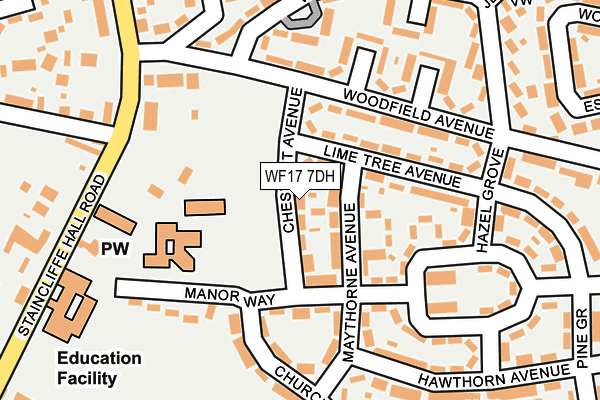 WF17 7DH map - OS OpenMap – Local (Ordnance Survey)
